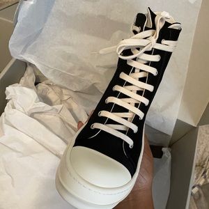 Brand new Rick Owens Dark Shadow high top sneakers